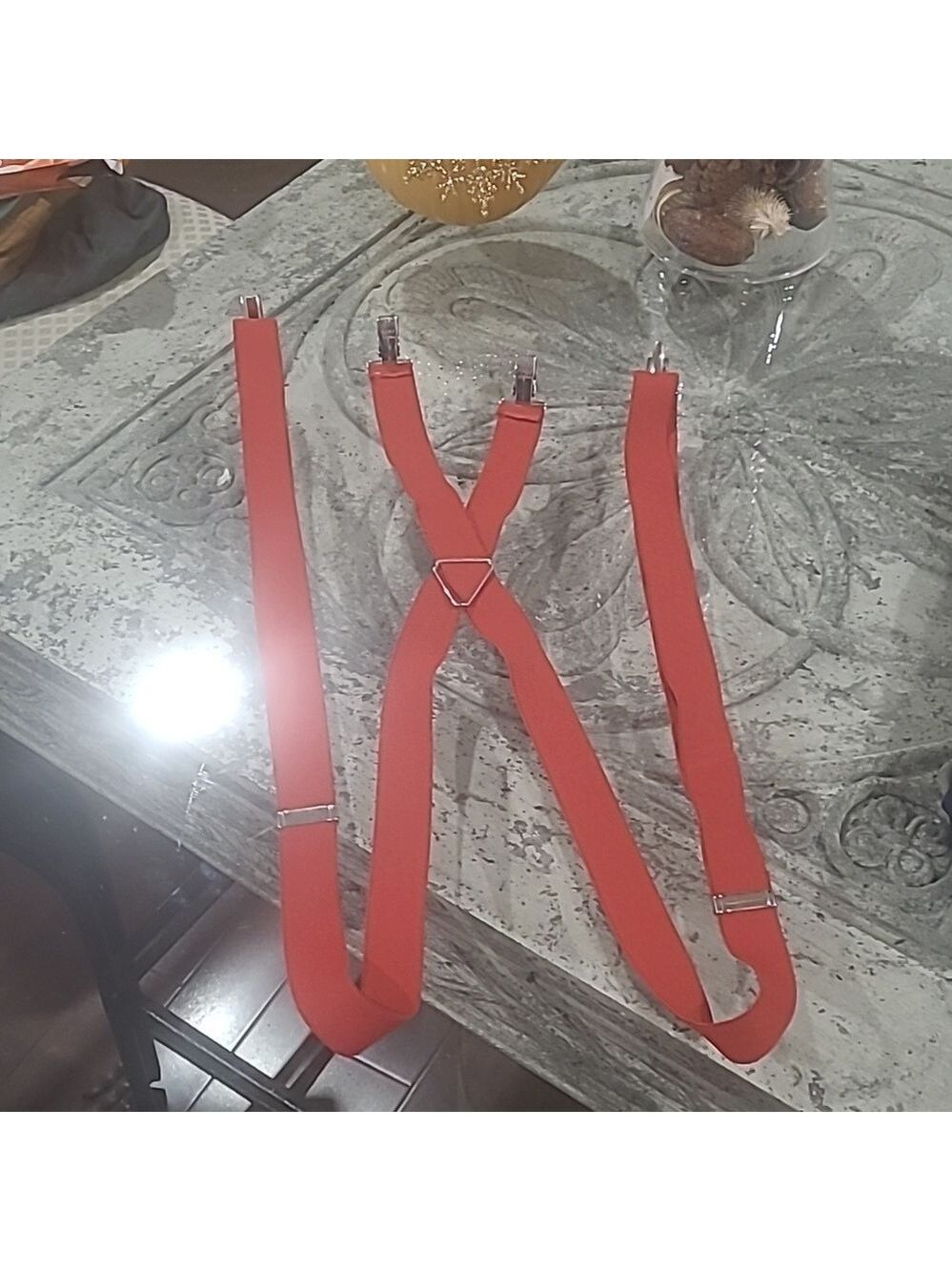 MEN'S VINTAGE RED SUSPENDERS XL